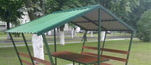 Покрытие беседки профнастилом