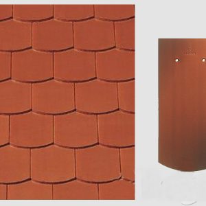 Керамічна Черепиця BIBER AMBIENTE - сегментний зріз мідно-червоний ангобірованний