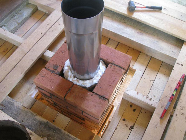 кладка пічної труби над дахом кладка димової труби з цегли