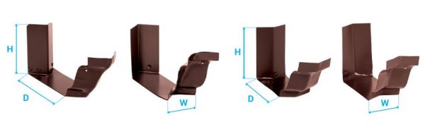 Накладка на кут зовнішній металевий для ринви - жолоба безшовного з покриттям всіх кольорів RAL і RR